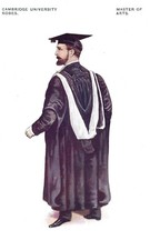 CAMBRIDGE UNIVERSITY ROBES Master of Arts - Postcard ref X87