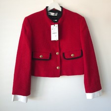 Zara Red Boucle Short Textured