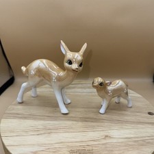DEER/FAWN  ORNAMENTS X 2 KITSCH  RETRO/VINTAGE CHINESE