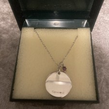 Clogau 925 Sterling Silver Necklace, Pink stone Pendant, 9ct Welsh Rose Gold 