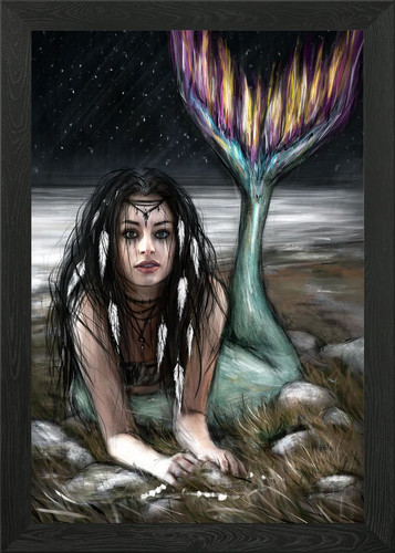 Starlight mermaid framed - framed, wall