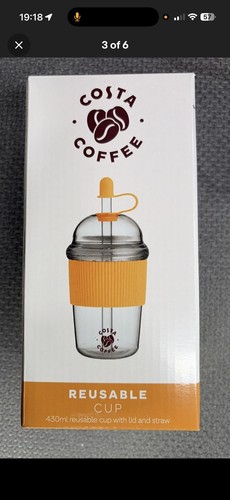 Costa coffee orange reusable - orange,