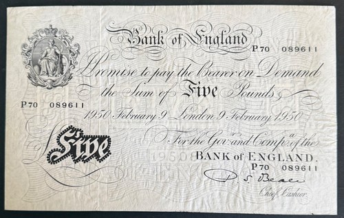 Bank england white 5 - england*, £5