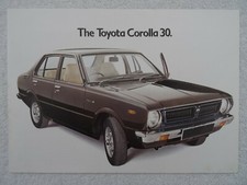Toyota Corolla 30 brochure 1975 - Coupe, Saloon & Estate. 6 pages. Specification