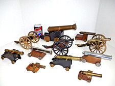 COLLECTION 11 VINTAGE WOOD BRASS REPLICA CANNONS DESKTOP ORNAMENTS MALTESE CROSS