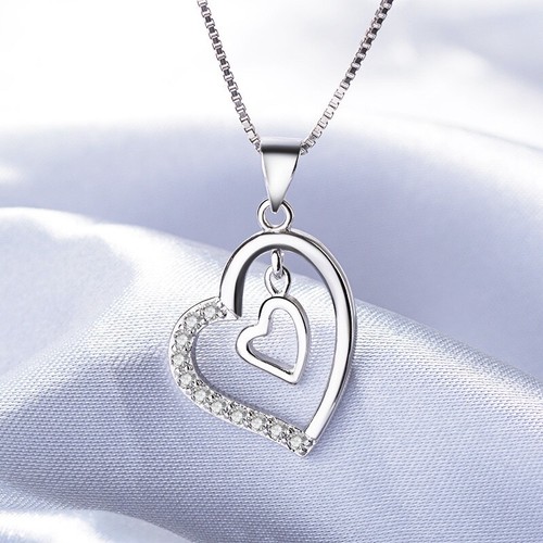 Double heart pendant 925 - double,