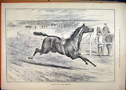 Original old antique print - old,