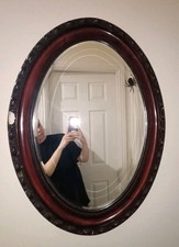 1930's Oval Mirror Mahogany