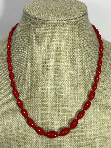 Vintage red glass bead - vintage,