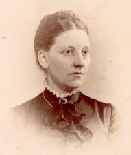 Antique CDV Carte De Visite lady Victorian mourning brooch R H Lord Cambridge