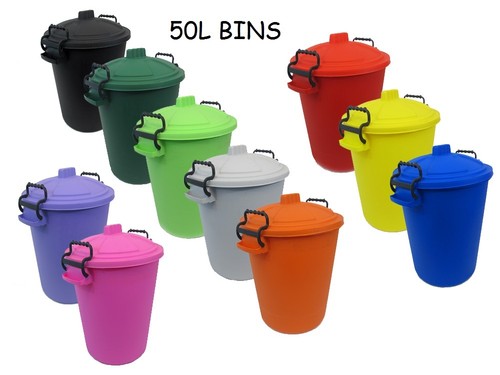 Coloured bin 50l litre dustbin - coloured,