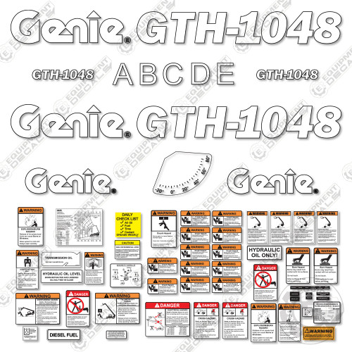 Fits genie gth - fits, decal