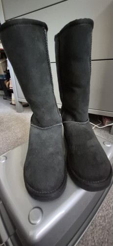 Ugg australia black suede knee - black,