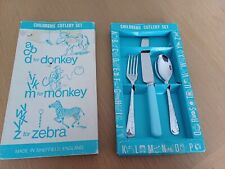VINTAGE J BILLAM LTD, SHEFFIELD. CHROME CHILDREN’S CUTLERY SET. ORIGINAL BOX