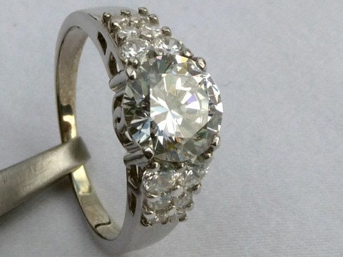 14k diamonique dqcz ring - 14k,