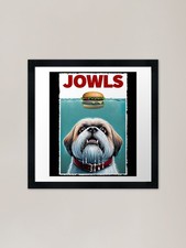 Funny Lhasa Apso and Hamburger