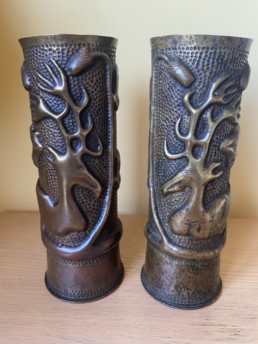 Ww1 pair trench art brass - ww1,