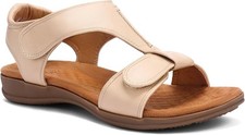 STUNAHOME Women's Arch Support Sandals Adjustable Fit Comfortable UK5 Beige