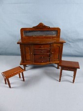 Dolls House - 1:12? - Dresser & 2 Small Tables - Job Lot