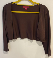 Ladies Monsoon Brown 3/4 Sleeve Shrug Size 10