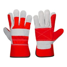 Leather gloves red rigger - leather,