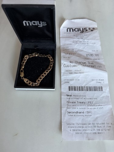 9ct curb bracelet inch 12g - curb, 7.5