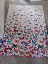 "MATALAN" Single size duvet cover and pillowcase, butterfly print/pink back.