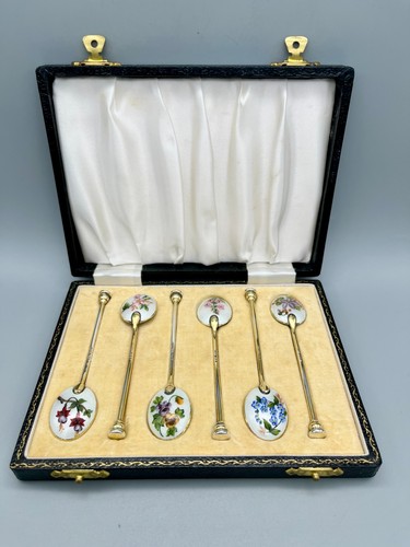 Set six mid century silver - set, of