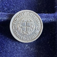 1940 Three Pence George VI Silver Coin