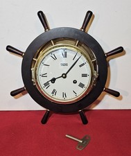 Vintage Trend - Schatz Ship Wheel Wall Clock Germany w/ Key