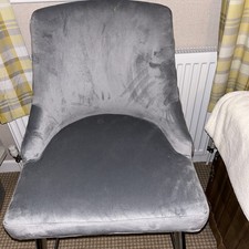 Bar Stool Set of 2 Grey Fabric