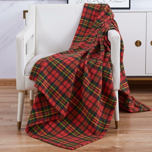Single tartan check fleece - check,