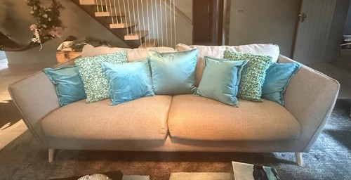 Grey fabric seater sofa - grey,