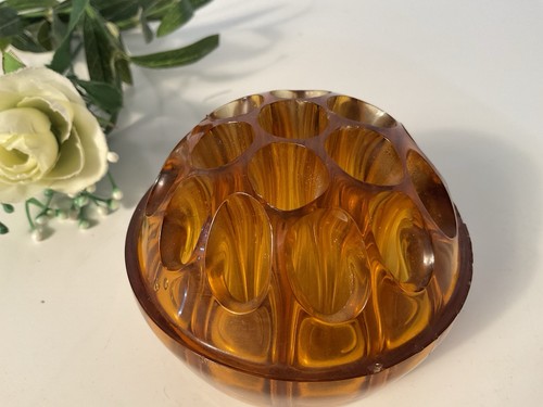 Vintage amber pressed glass - vintage,