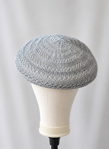Silver mesh knit - beret, one