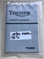 Triumph Owners Handbook, 1980, TR7V Tiger Model.
