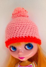 hat for blythe, hat for tangkou, orange bobble hat for Blythe 