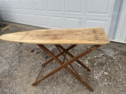 Vintage wooden ironing board - vintage,