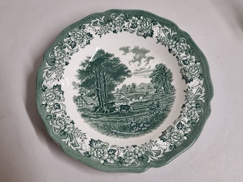Vintage green transferware