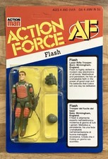 ACTION FORCE / AF "FLASH" ORIGINAL FIGURE & ACCESSORIES ON CUSTOM CARD BACK
