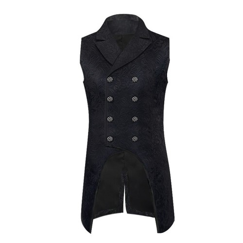 Mens double breasted vest - breasted,