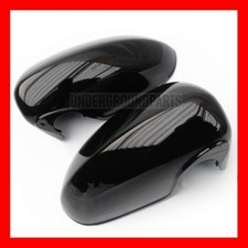 VAUXHALL CORSA D & E 2006-2019 GLOSS BLACK SIDE DOOR WING MIRROR COVERS CAPS 