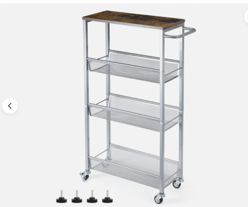Tier silver narrow rolling - 4-tier,