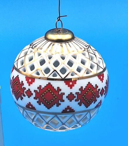 Vtg ceramic christmas ball - vtg,
