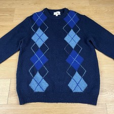 M&S Argyle Diamond Navy Blue