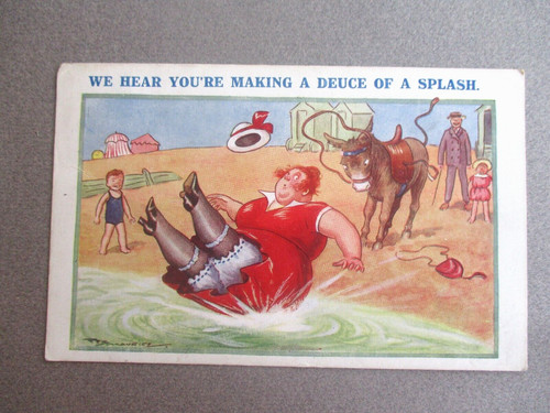 Comic postcard fat - comic,