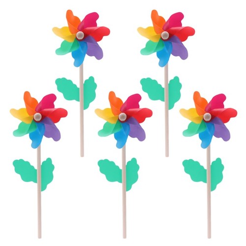 5pcs multicolored pinwheel - multicolored,