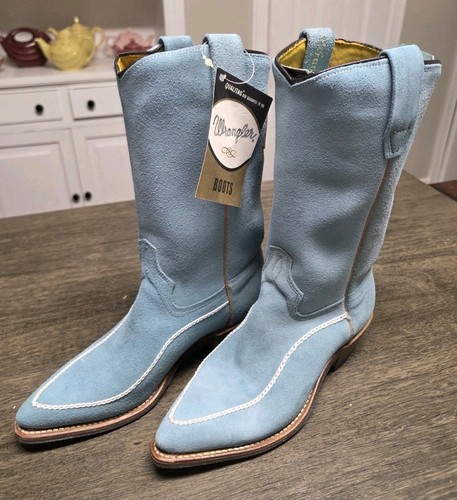 Vintage 1960s blue suede - blue,