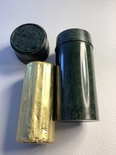 Early 20th c. Mottled Green Bakelite Shaving Stick Holder with Soap British Made