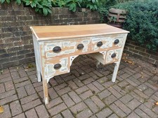 Vintage Painted Solid Oak Desk Dressing Table Side Table Stripped & Shabby Chic